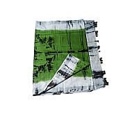 HAIDER ALI AND SONS Womens Linen Slub Shibori Design Saree with Blouse (GREEN)