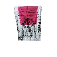 HAIDER ALI AND SONS Womens Linen Slub Shibori Design Saree with Blouse (PINK)