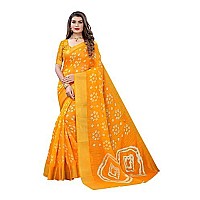 HITHROW womens Art Silk saree (HIKEES-Radhika Yellow