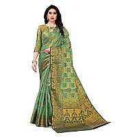 SERONA FABRICS Womens Banarasi Art Silk Saree With Blouse Piece (SERONA1142__Light Green)