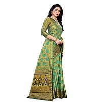 SERONA FABRICS Womens Banarasi Art Silk Saree With Blouse Piece (SERONA1142__Light Green)