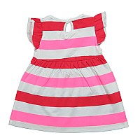 Clothe Funn New Born Knee Length Baby Girl Dress White Stripes 1824 Months