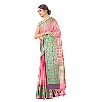 SILK LAND Womens Pure Kanjeevaram Woven Light Pink Saree SZWVKJLP269