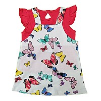 Clothe Funn New Born Knee Length Baby Girl Dress Whitefuschia 1218 Months