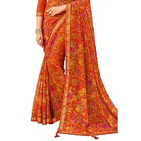 Satrani Womens Polyester Saree (1976ST512_Orange)