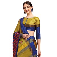 arriva fab Womens Cotton Blend Saree With Blouse Piece (Riva1242__Yellow)