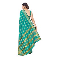 SILK LAND Womes Mulberry Silk Thread Saree with Unstitched Blouse Piece(Teal)