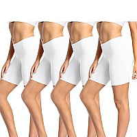 Wirarpa Womens Cotton Boy Shorts Underwear Anti Chafing Soft Biker Short Plus Boy Shorts Panties 4 Pack White4 Pack Xxlarge