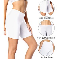 Wirarpa Womens Cotton Boy Shorts Underwear Anti Chafing Soft Biker Short Plus Boy Shorts Panties 4 Pack White4 Pack Xxlarge