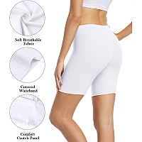 Wirarpa Womens Cotton Boy Shorts Underwear Anti Chafing Soft Biker Short Plus Boy Shorts Panties 4 Pack White4 Pack Xxlarge