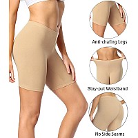 Wirarpa Womens Cotton Boy Shorts Underwear Anti Chafing Soft Biker Short Plus Boy Shorts Panties 4 Pack Beige4 Pack Medium