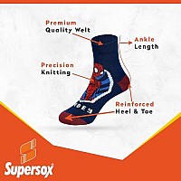 Supersox Ankle Disney Avenger Socks For Kids Made With Breathable Anti Odour Moisture Absorbent Combed Cotton With A Extra Dur