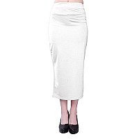 Selvia Womens Lycra Full Elastic Saree Shapewear Patticoat (180TKN118-L_White)