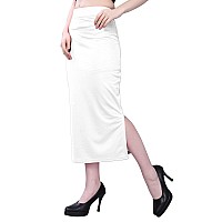 Selvia Womens Lycra Full Elastic Saree Shapewear Patticoat (180TKN118-L_White)