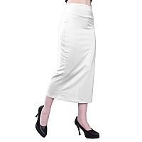 Selvia Womens Lycra Full Elastic Saree Shapewear Patticoat (180TKN118-L_White)