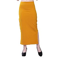 Selvia Womens Lycra Full Elastic Saree Shapewear Patticoat (180TKN113-S_Mustard Yellow)