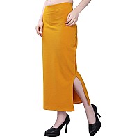 Selvia Womens Lycra Full Elastic Saree Shapewear Patticoat (180TKN113-S_Mustard Yellow)