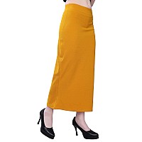 Selvia Womens Lycra Full Elastic Saree Shapewear Patticoat (180TKN113-S_Mustard Yellow)