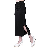 Selvia Womens Lycra Full Elastic Saree Shapewear Patticoat (180TKN115-M_Black)