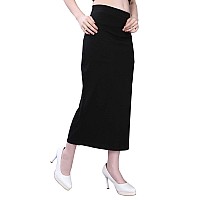 Selvia Womens Lycra Full Elastic Saree Shapewear Patticoat (180TKN115-M_Black)