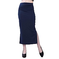 Selvia Womens Lycra Full Elastic Saree Shapewear Patticoat (180TKN112-XL_Navy Blue)