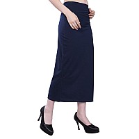 Selvia Womens Lycra Full Elastic Saree Shapewear Patticoat (180TKN112-XL_Navy Blue)