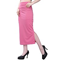 Selvia Womens Lycra Full Elastic Saree Shapewear Patticoat (180TKN111-L_Pink)