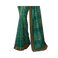 RAJESHWAR FASHION WITH RF Womens Printed Silk SareeWith Blouse(A45 RAMA NEW_Rama Green)