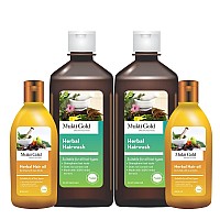 Mukti Gold Effective Ayurveda Combo (Herbal Hair wash pack of 2 and Hair Oil Pack of 2) | 100% natural Herbal Extracts | WHO-GLP,GMP,ISO Certified Product