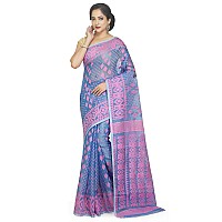 BENGAL HANDLOOM Exclusive Womens Cotton Silk Dhakai Allover Soft Jamdani Saree, Multi