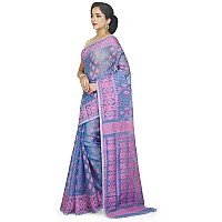 BENGAL HANDLOOM Exclusive Womens Cotton Silk Dhakai Allover Soft Jamdani Saree, Multi