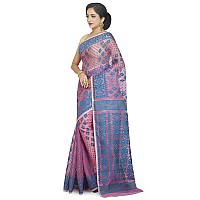 BENGAL HANDLOOM Exclusive Womens Cotton Silk Dhakai Allover Soft Jamdani Saree, Pink