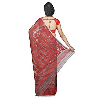 BENGAL HANDLOOM Exclusive Womens Cotton Silk Dhakai Allover Soft Jamdani Saree, Multi