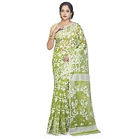 BENGAL HANDLOOM Exclusive Womens Cotton Silk Dhakai Allover Soft Jamdani Sarees Multicolor