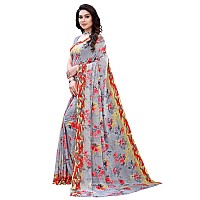 Satrani Womens Polyester Saree (1926ST306A_Grey, Multi)