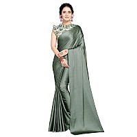 Anant Designer Studio Womens Woven Satin Saree With Blouse Piece SatinDesigner BlouseOlive Green