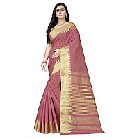 arriva fab Womens Assam Silk With golden broad border Saree