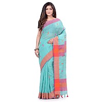 Db Desh Bidesh Womens Tant Cotton Saree With Blouse Piece (Dbprism20622_Firozi Orange)