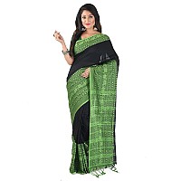 CHHANDA HANDLOOM SAREES Elegant Womens Pure Cotton Handloom Saree in Bengali Begampuri Style for Weddings,Haldi,Mehndi,Festivals | Wide Border for a Sophisticated Look - (With Blouse Piece)