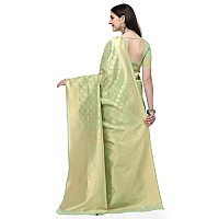 Jaanvi fashion Womens Banarsi Silk With Zari Jacquard Work Saree With Blouse Pieceprashantigreen