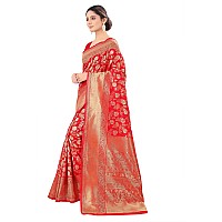 Pujia Mills women kanjivaram pure banarasi silk saree kanchipuram saree Bright Red