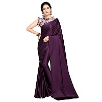 Anant Designer Studio Womens Woven Satin Saree With Blouse Piece SatinDesigner BlousePurple