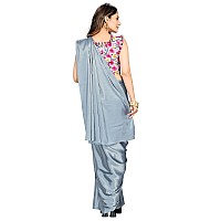 Anant Designer Studio Womens Woven Satin Saree With Blouse Piece SatinDesigner BlouseGrey