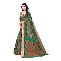 Bee M Pee Designer Pure Printed Silk Blend Cotton Sarees for Women 2022 Green