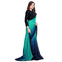 Pratham Blue Womens Silk Saree With Blouse Piece AM3099Blue