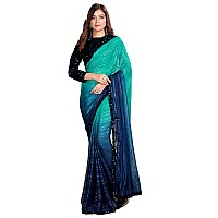 Pratham Blue Womens Silk Saree With Blouse Piece AM3099Blue