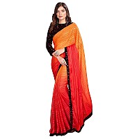 Pratham Blue Womens Silk Saree With Blouse Piece AM3102Orange