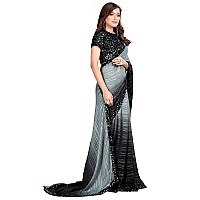 Pratham Blue Womens Silk Saree With Blouse Piece AM3101Grey