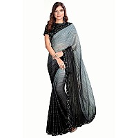 Pratham Blue Womens Silk Saree With Blouse Piece AM3101Grey