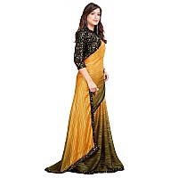 Pratham Blue Womens Silk Saree With Blouse Piece AM3098Yellow